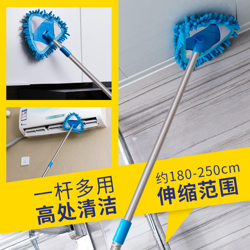 Mini little triangle lazy mop retractable glass cleaner kitchen living room floor wipe chenille mop