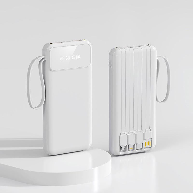 Cross-border large-capacity with 4-wire power bank 20000mAh fast charging digital display power bank mobile power supply