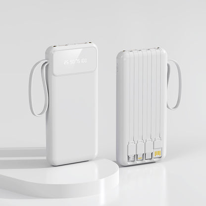 Cross-border large-capacity with 4-wire power bank 20000mAh fast charging digital display power bank mobile power supply