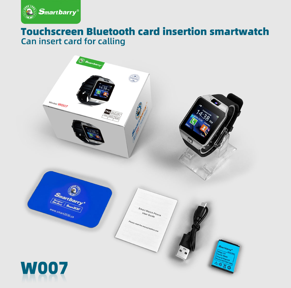 Cross-border explosion W008 smart 2G card watch 1.44 screen smart watch W007 spot wholesale