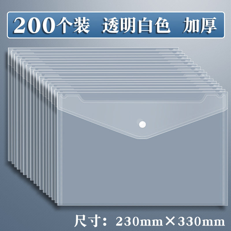 A4 transparent business office supplies file information bag with label briefcase test paper storage bag snap button document bag