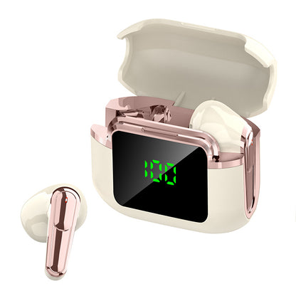 PRO90 MAX digital display headset, smart power display Bluetooth connection noise reduction call, portable charging compartment