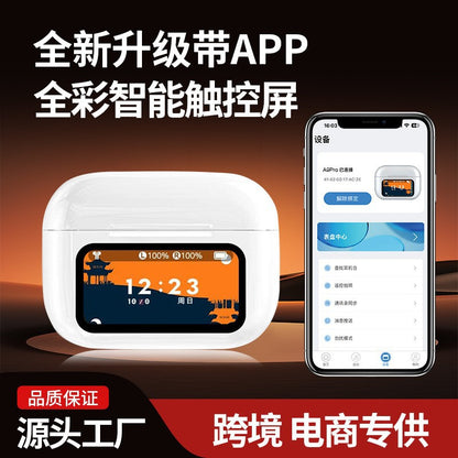 Cross-border new A9PRO wireless digital display bluetooth headset smart color screen noise reduction headset game call in-ear