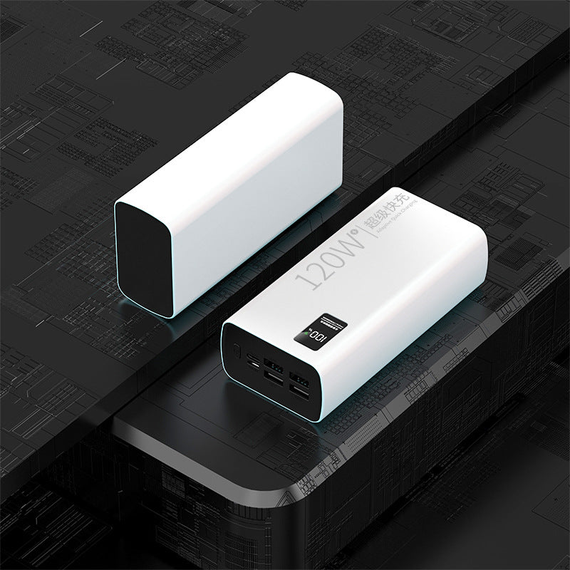 3C certified 120w super fast charging power bank 60000 mAh large capacity typec digital display mobile power wholesale