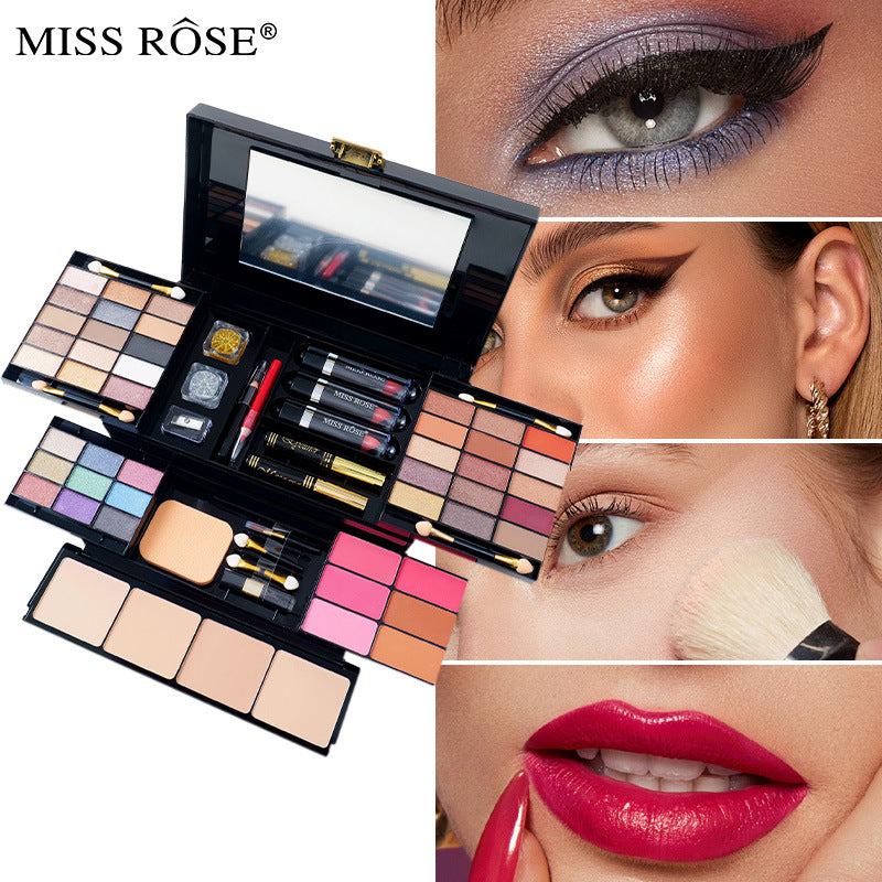 MISSROSE Cross-border Makeup Tray Makeup Kit, Eyeshadow Lip Gloss Combination Set, Lipstick Blush Highlight Powder