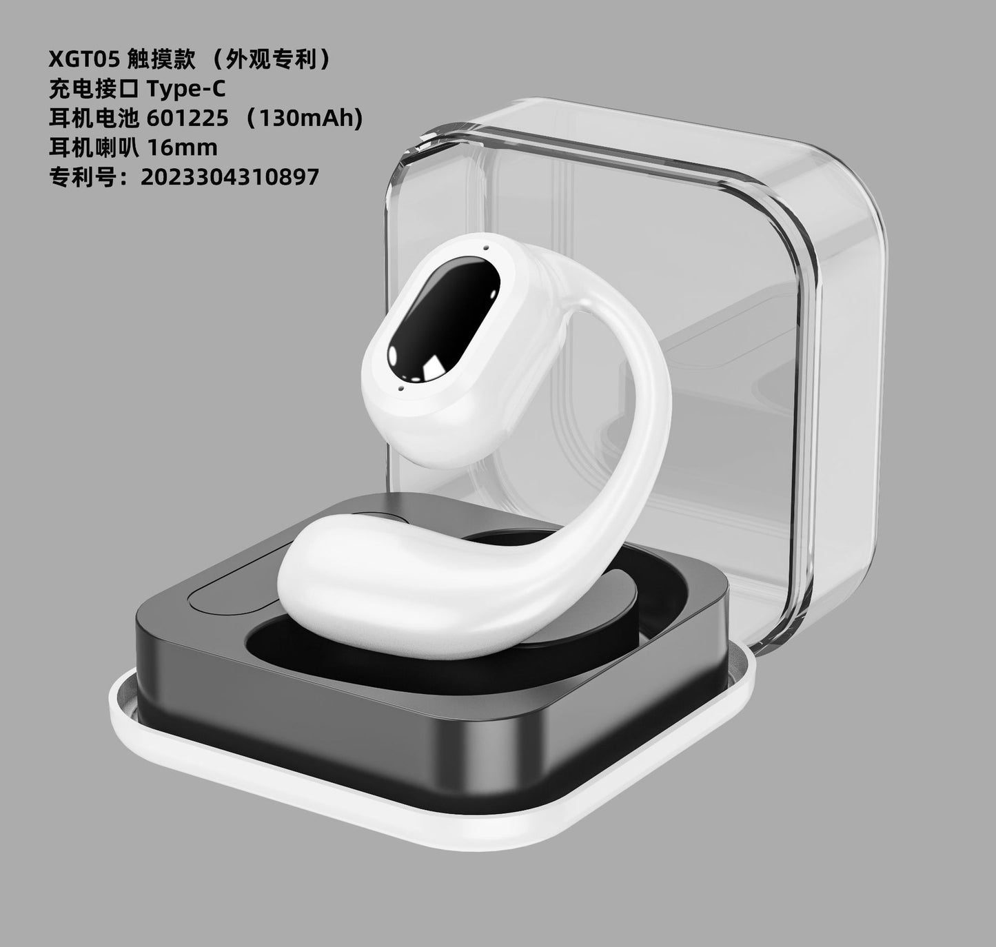 Hanging ear wireless bluetooth headset not in ear hanging open unilateral long-term wear pain-free sports long battery life
