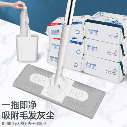 Electrostatic precipitator paper mopping floor household multi-functional flat mop free hand washing rotating wet and dry two disposable lazy mop