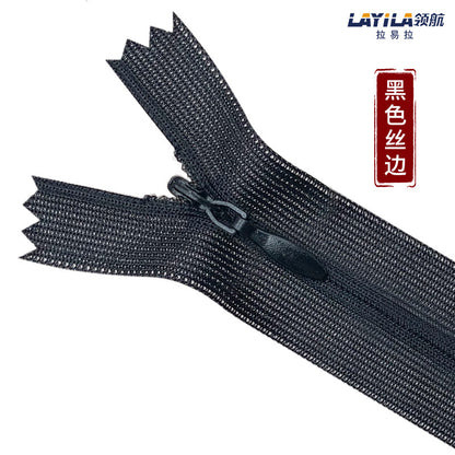 Manufacturer wholesale No. 3 nylon lace invisible zipper, colored spot throw pillow cushion culottes hidden plastic zipper