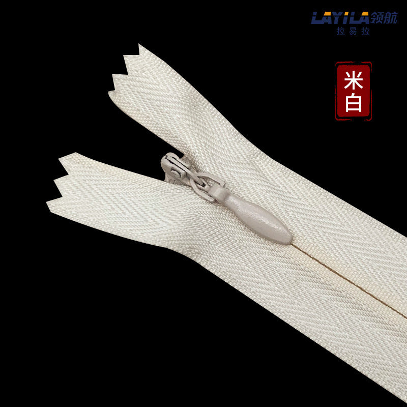 Manufacturer wholesale No. 3 nylon lace invisible zipper, colored spot throw pillow cushion culottes hidden plastic zipper