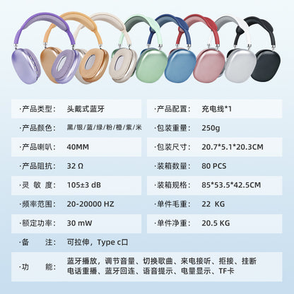 Cross-border P9Promax subwoofer wireless headset Bluetooth headset with Mai long battery life Huaqiangbei popular manufacturer
