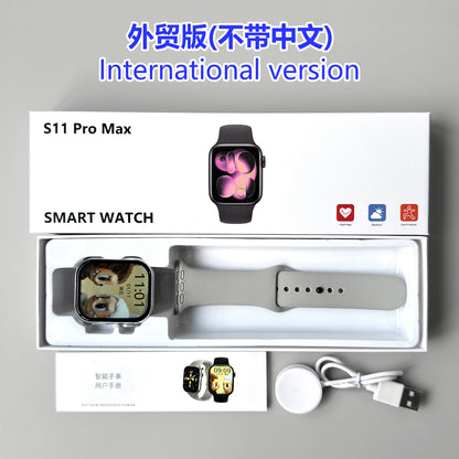 The new Huaqiang North s11max smart watch cross-border foreign trade model defaults to English with 22 languages