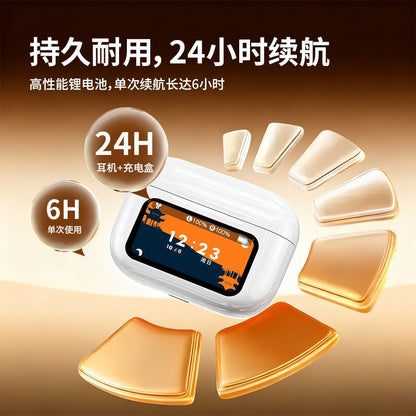 Cross-border new A9PRO wireless digital display bluetooth headset smart color screen noise reduction headset game call in-ear
