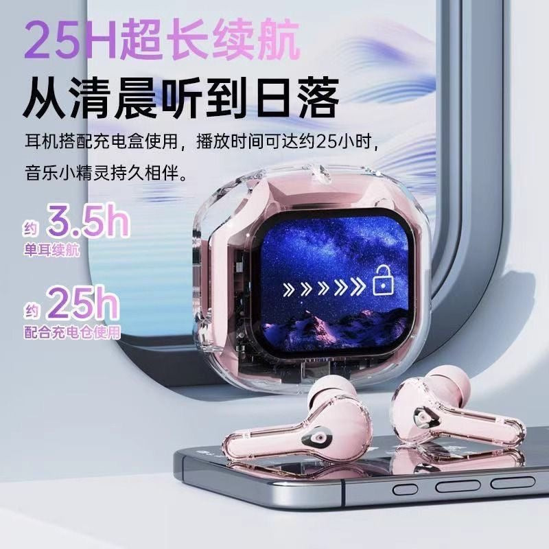 Cross-border explosion Smart touch screen Transparent earphones In-ear Bluetooth earphones Display power High value male and female students
