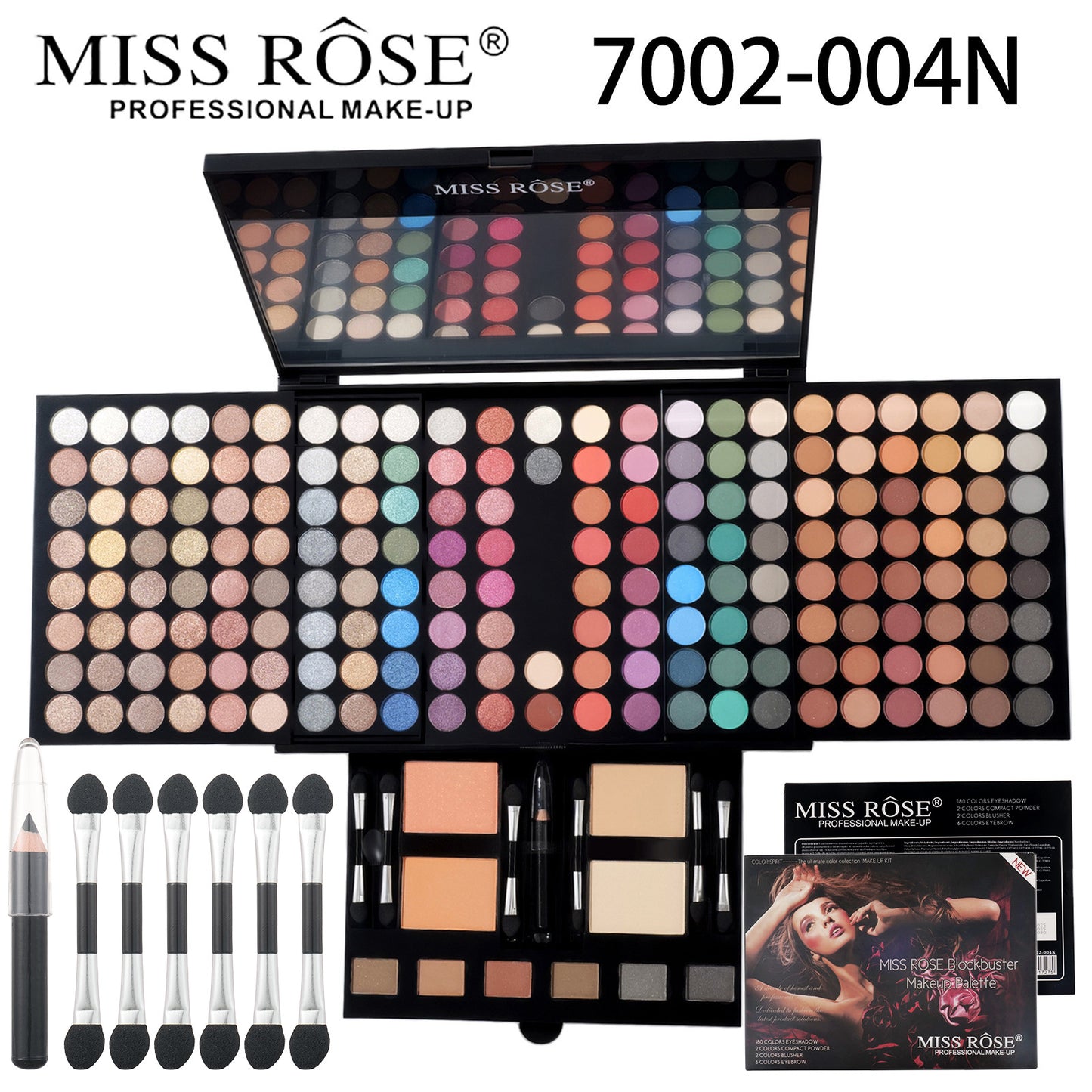 MISSROSE Cross-border Makeup Tray Makeup Kit, Eyeshadow Lip Gloss Combination Set, Lipstick Blush Highlight Powder