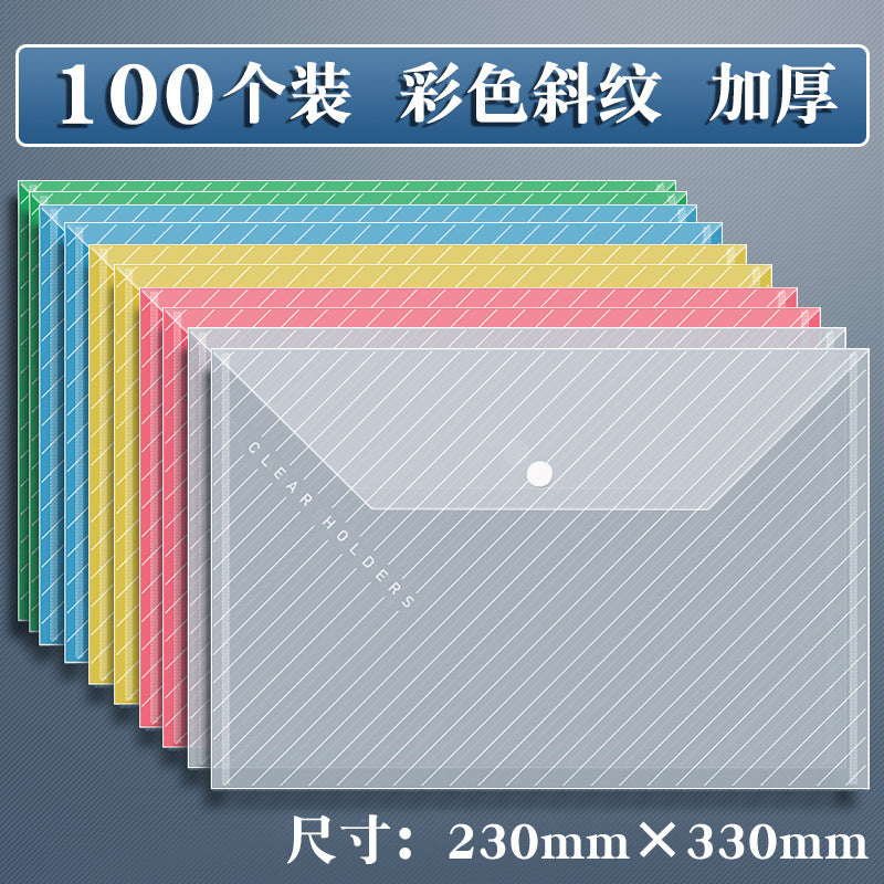A4 transparent business office supplies file information bag with label briefcase test paper storage bag snap button document bag
