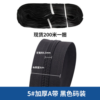 Spot No. 3 color open-tail guide sleeve zipper clothing bag pants black and white No. 5 nylon size zipper wholesale
