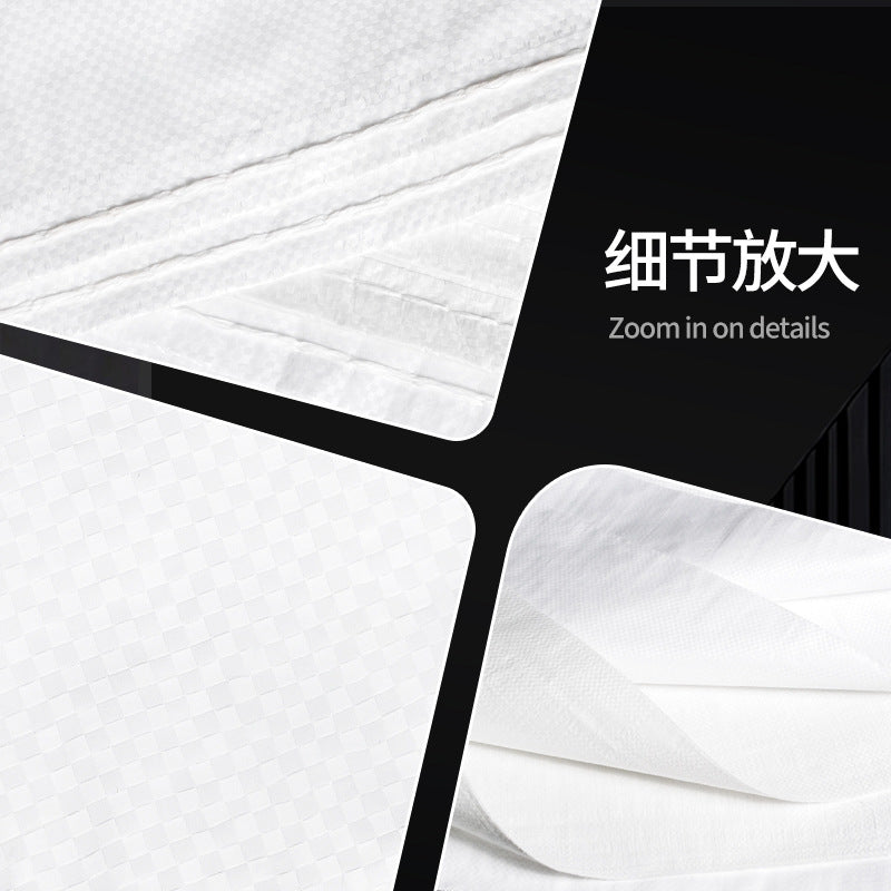 Woven bag, white coated waterproof and moisture-proof snakeskin bag, thickened large-size packaging bag, logistics moving bag customization