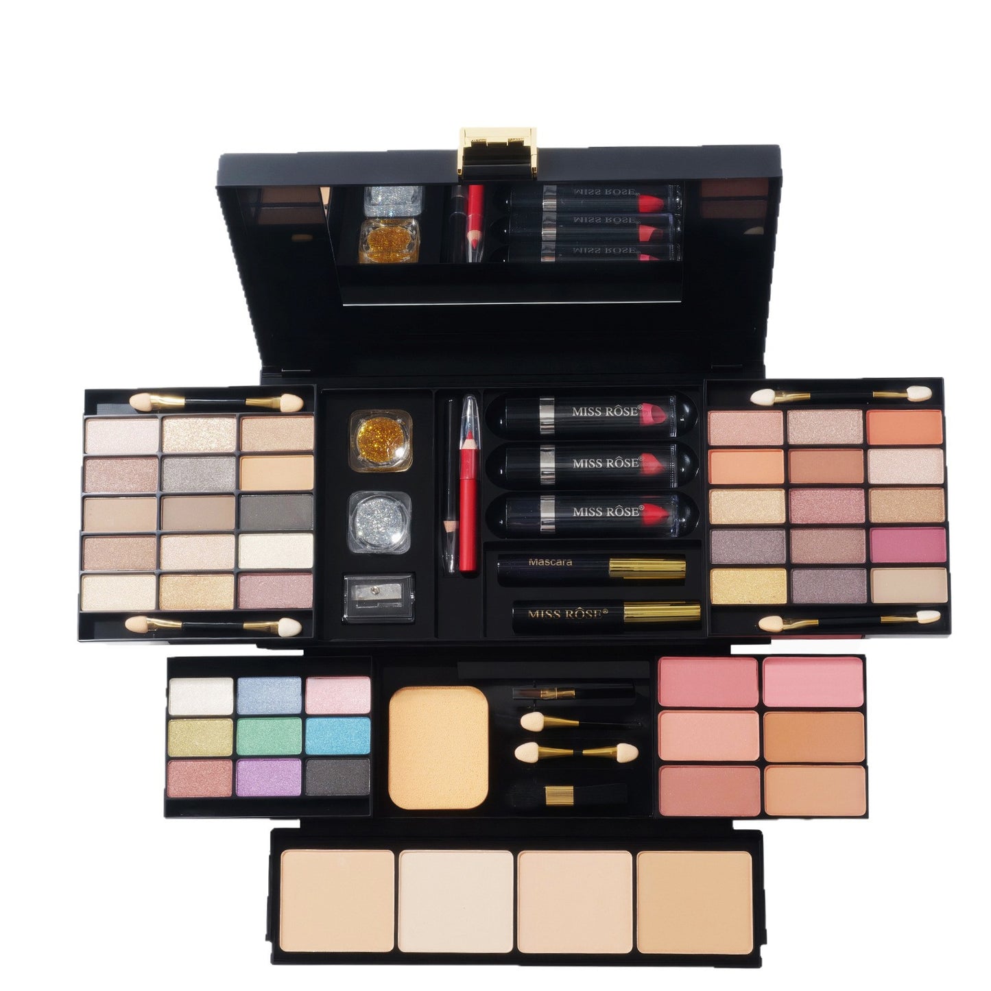 MISSROSE Cross-border Makeup Tray Makeup Kit, Eyeshadow Lip Gloss Combination Set, Lipstick Blush Highlight Powder