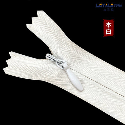 Manufacturer wholesale No. 3 nylon lace invisible zipper, colored spot throw pillow cushion culottes hidden plastic zipper