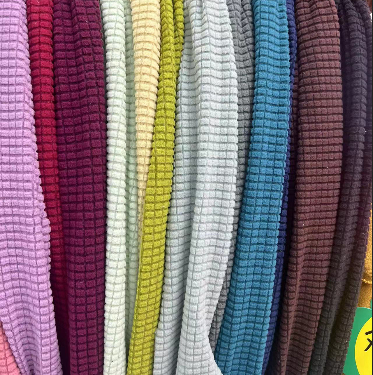 190G corn fleece corn grid fleece fabric sofa cover toy clothing fabric fleece grid