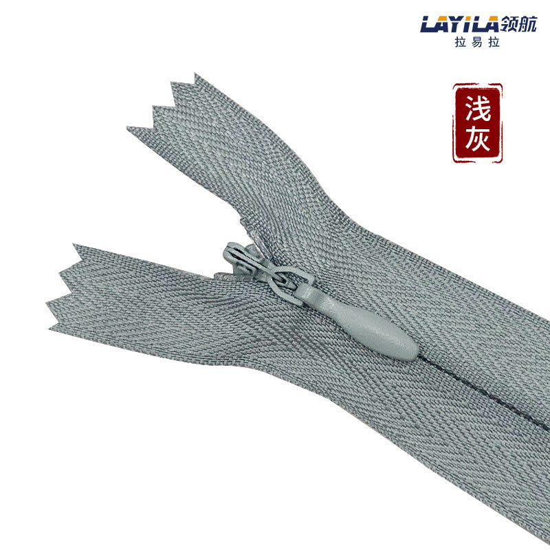 Manufacturer wholesale No. 3 nylon lace invisible zipper, colored spot throw pillow cushion culottes hidden plastic zipper