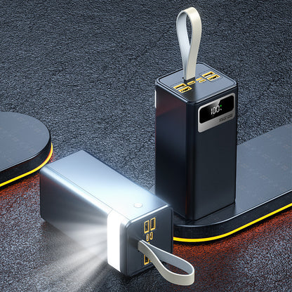 3C certified 120w fast charging power bank 50000 mAh large capacity self-contained cable mobile power supply powerbank