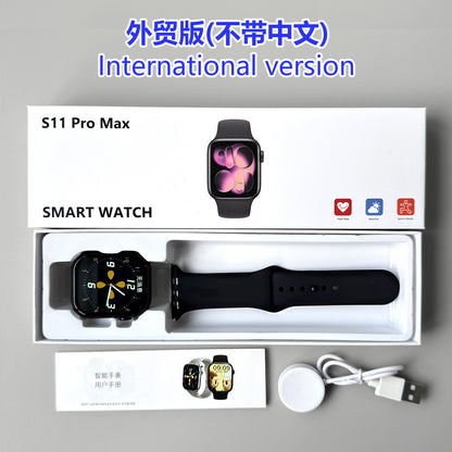 The new Huaqiang North s11max smart watch cross-border foreign trade model defaults to English with 22 languages