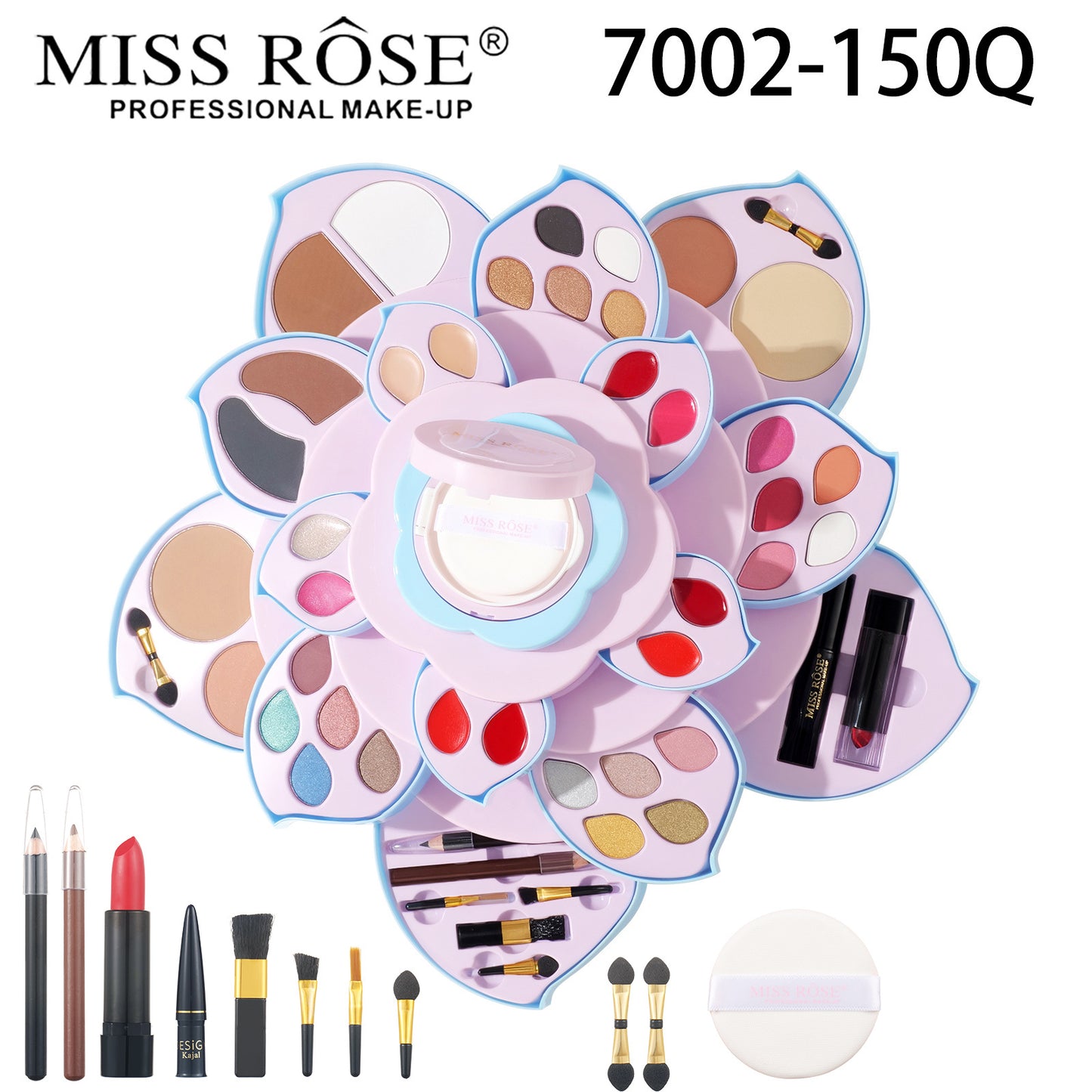 MISSROSE Cross-border Makeup Tray Makeup Kit, Eyeshadow Lip Gloss Combination Set, Lipstick Blush Highlight Powder
