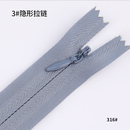 No. 3 Nylon Invisible Zipper Factory Home Textiles Pillow Dress Trim Lace Zipper Color Seamless Zipper