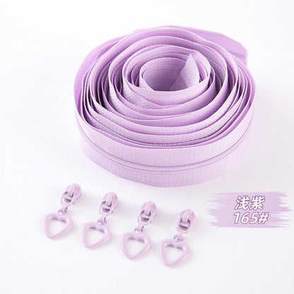 No. 3 nylon zipper with love piece zipper head, quilt cover, quilt cover, bag, handbag, pencil bag, mobile phone bag DIY handbag.