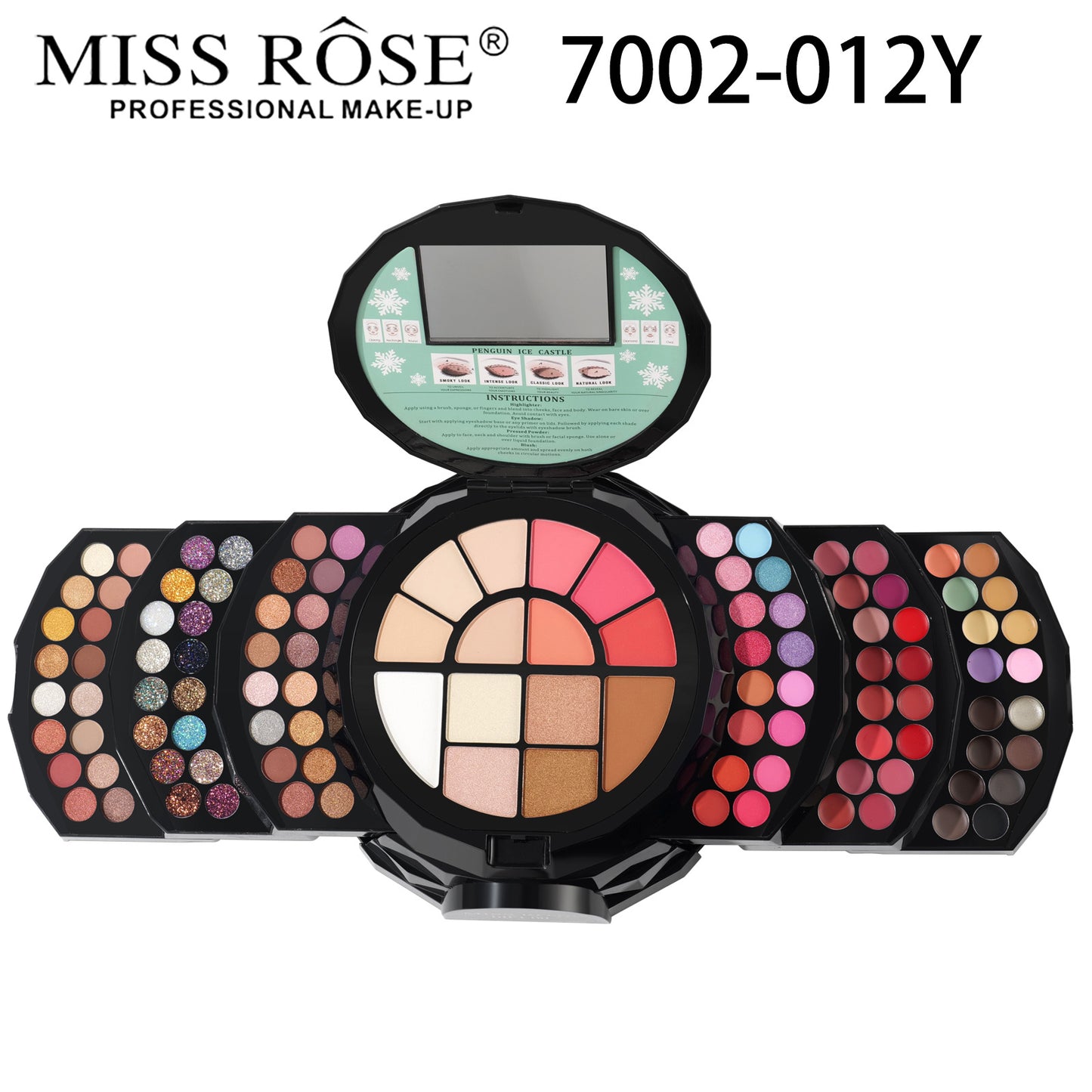 MISSROSE Cross-border Makeup Tray Makeup Kit, Eyeshadow Lip Gloss Combination Set, Lipstick Blush Highlight Powder