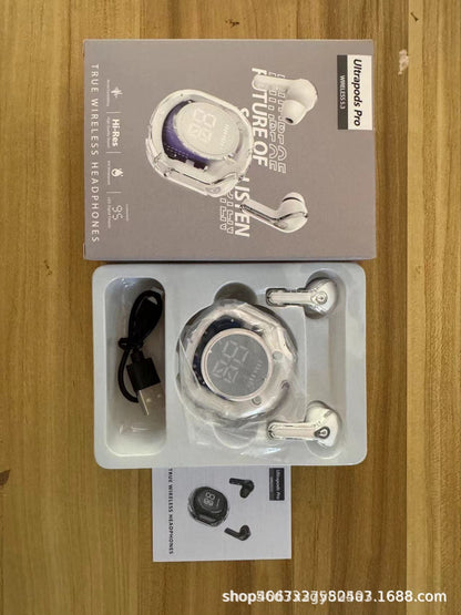 Source factory transparent digital display Bluetooth headset in-ear digital display super long battery life transparent second generation noise reduction universal