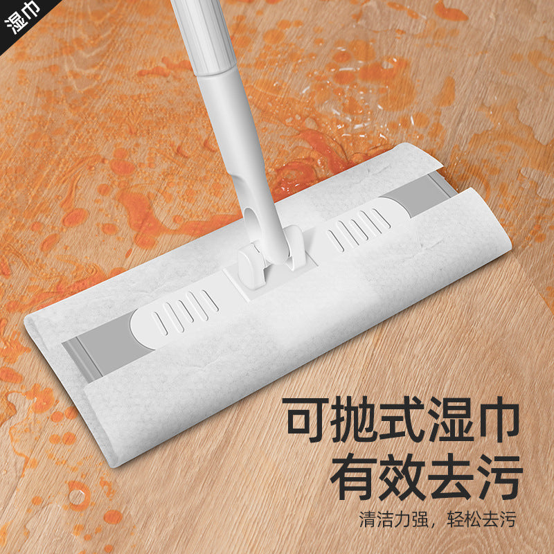 Electrostatic precipitator paper mopping floor household multi-functional flat mop free hand washing rotating wet and dry two disposable lazy mop