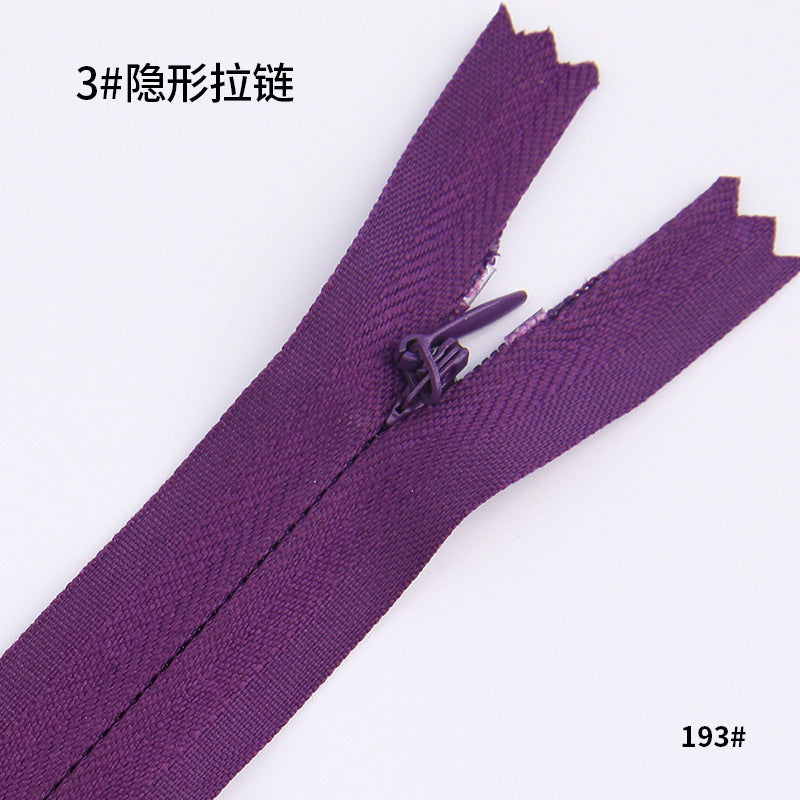 No. 3 Nylon Invisible Zipper Factory Home Textiles Pillow Dress Trim Lace Zipper Color Seamless Zipper