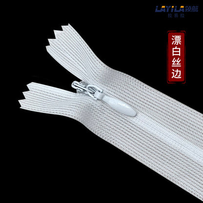 Manufacturer wholesale No. 3 nylon lace invisible zipper, colored spot throw pillow cushion culottes hidden plastic zipper