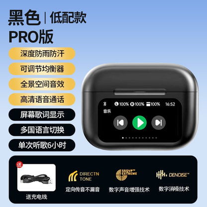 Cross-border new A9PRO wireless digital display bluetooth headset smart color screen noise reduction headset game call in-ear