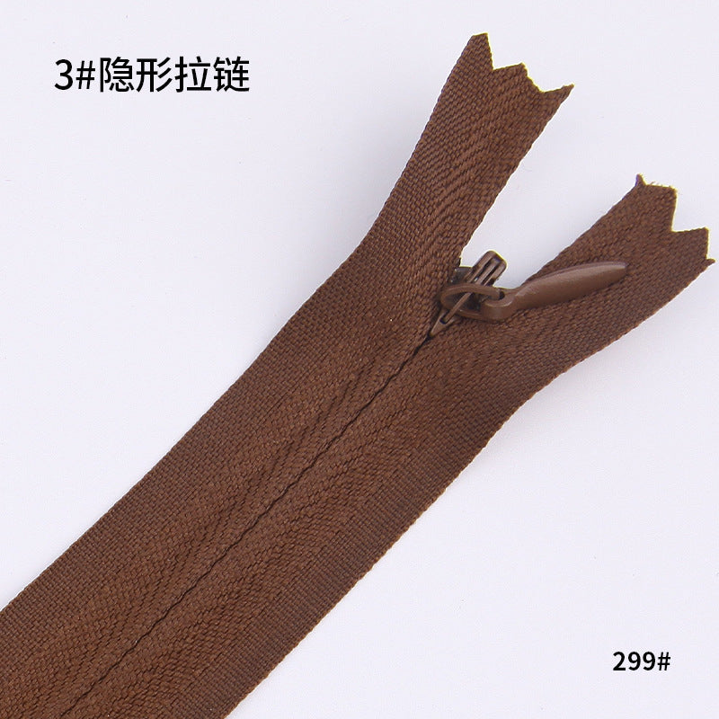 No. 3 Nylon Invisible Zipper Factory Home Textiles Pillow Dress Trim Lace Zipper Color Seamless Zipper