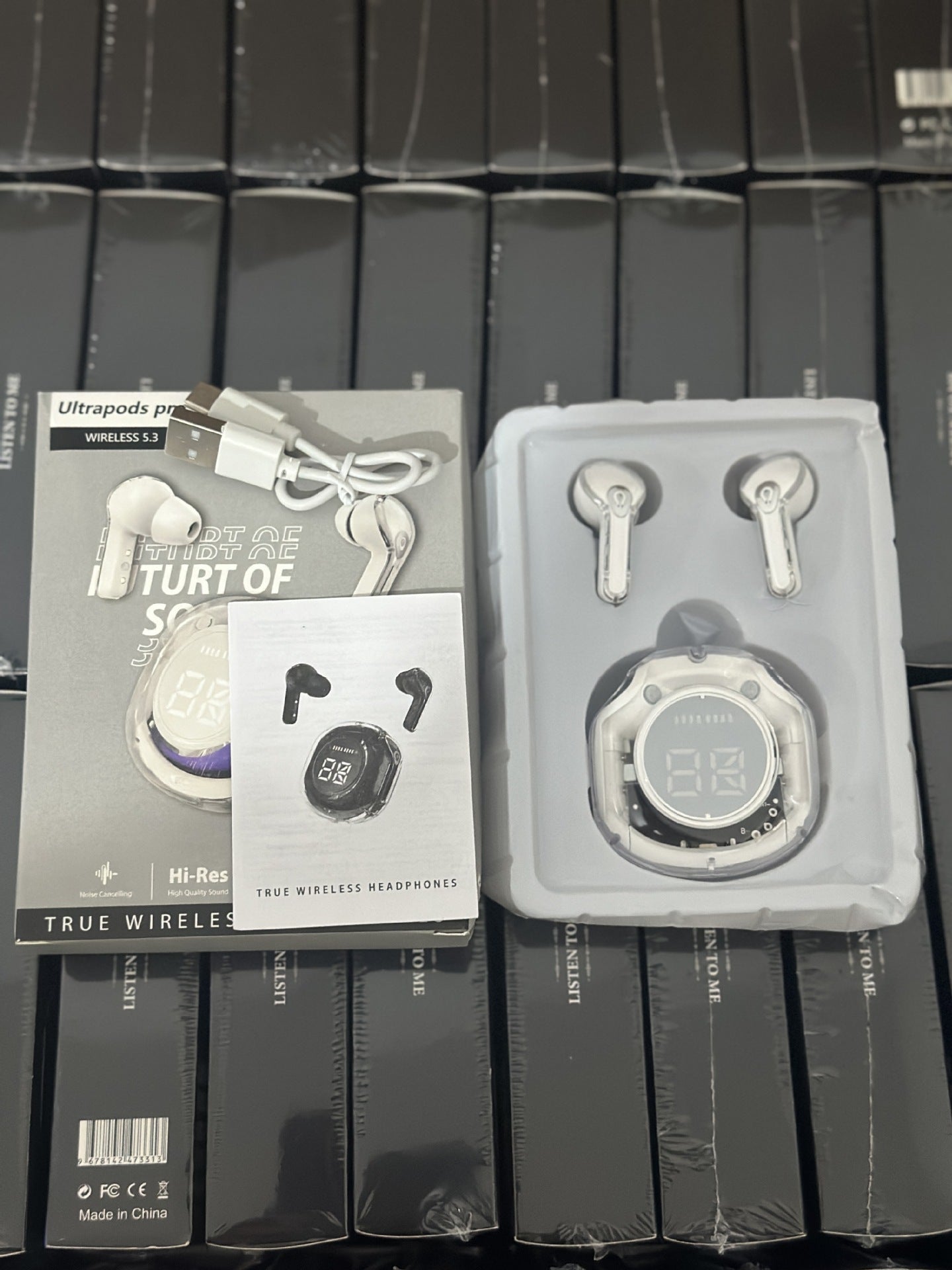 2025 new bluetooth headset transparent digital display XT16 bluetooth headset wireless cross-border ai31 bluetooth headset noise reduction