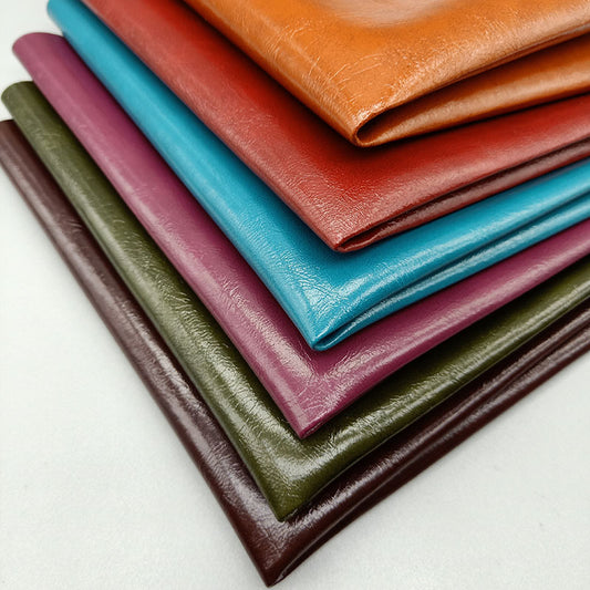 Spot wholesale pu oil wax leather fabric, sofa tables and chairs tatami hotel card seat background wall decorative soft bag