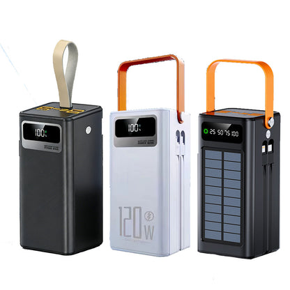 3C certified 120w fast charging power bank 50000 mAh large capacity self-contained cable mobile power supply powerbank