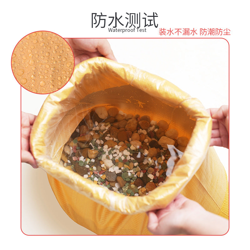 Manufacturer double-layer color waterproof woven bag plastic coating thickened express moving logistics packaging snakeskin bag customization