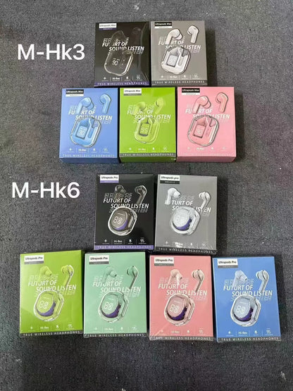 Source factory transparent digital display Bluetooth headset in-ear digital display super long battery life transparent second generation noise reduction universal