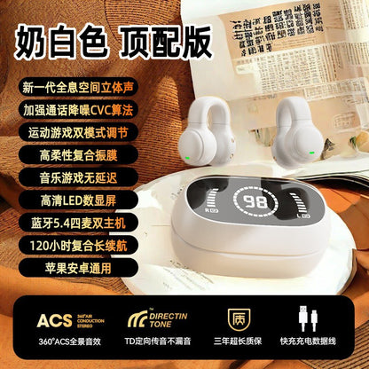 2025 cross-border new wireless bluetooth headset high-end half-in-ear sports game voice-lowering super long standby headset