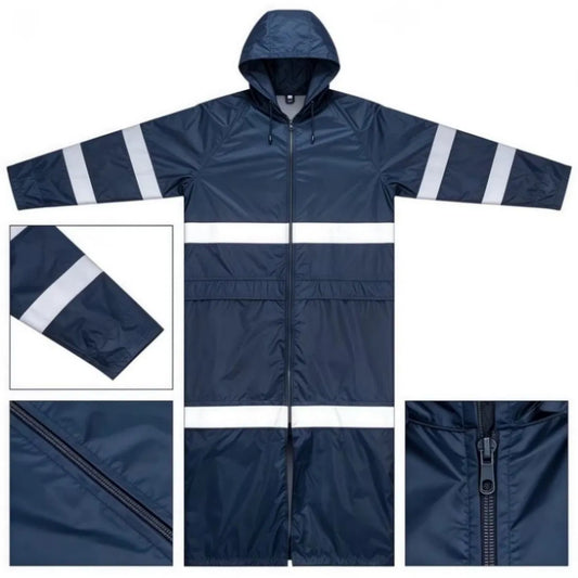 Quick-Drying Double Front Zippers Durable Long Rain Rainwear for Sanitation Worker