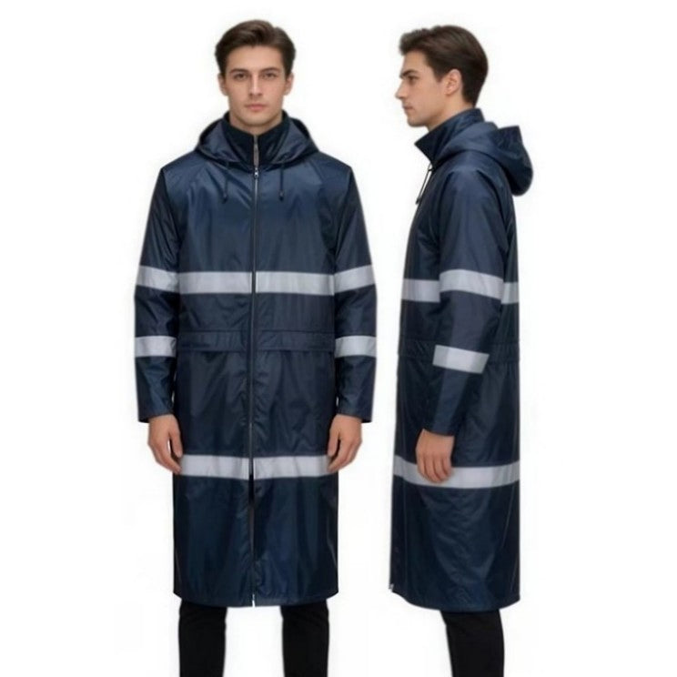 Quick-Drying Double Front Zippers Durable Long Rain Rainwear for Sanitation Worker