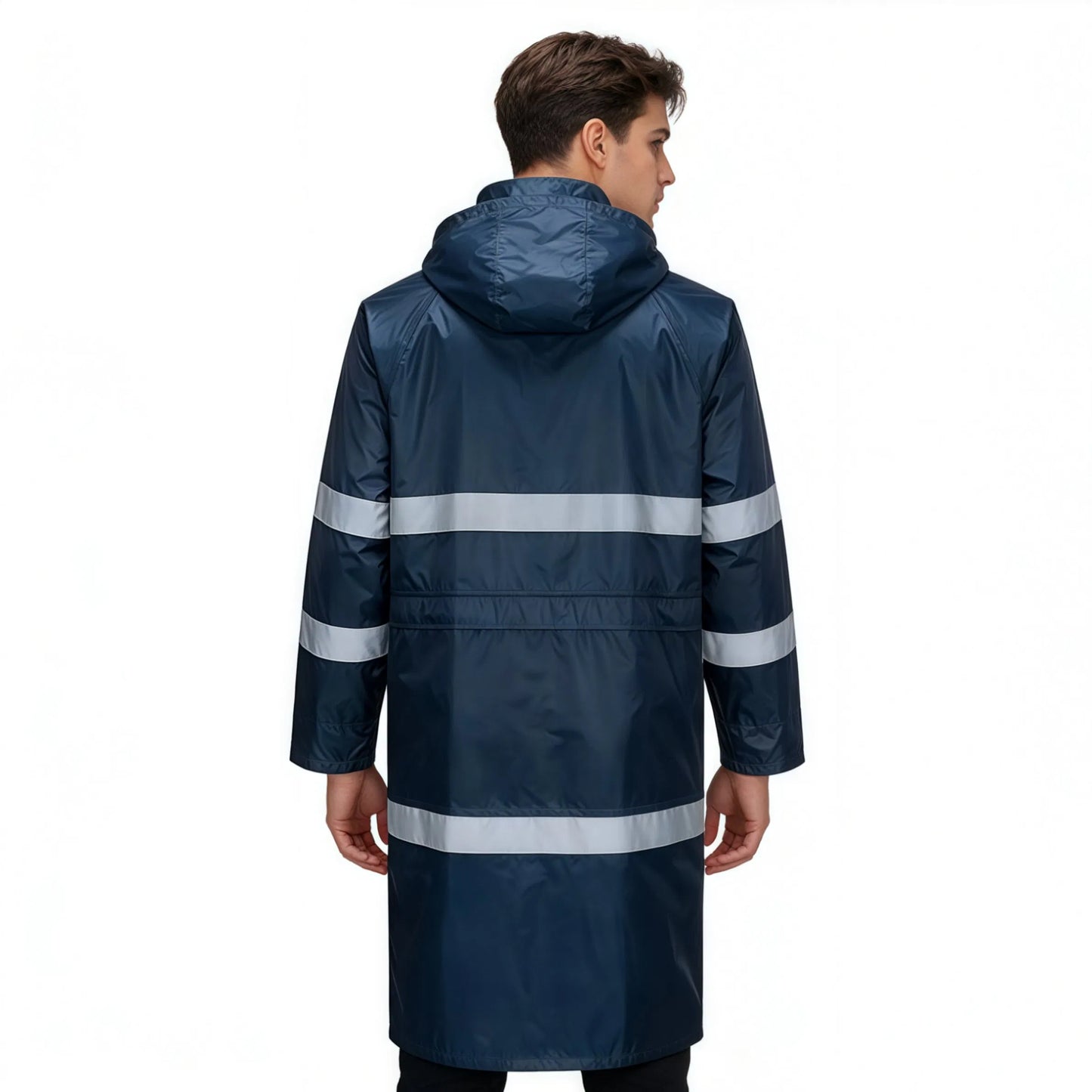 Quick-Drying Double Front Zippers Durable Long Rain Rainwear for Sanitation Worker