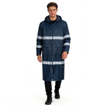 Quick-Drying Double Front Zippers Durable Long Rain Rainwear for Sanitation Worker