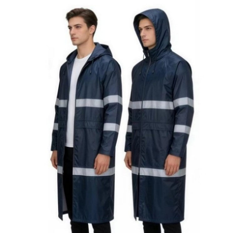 Quick-Drying Double Front Zippers Durable Long Rain Rainwear for Sanitation Worker