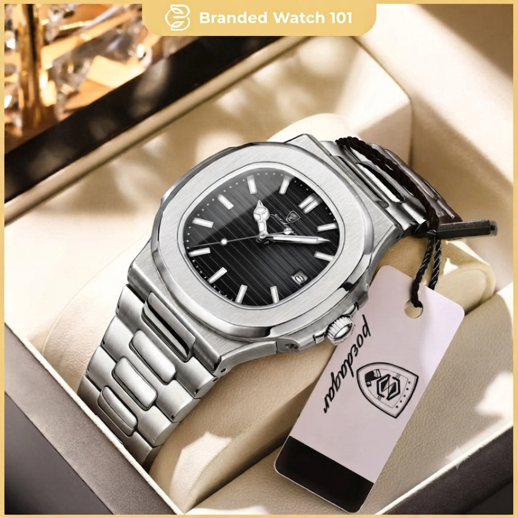 Poedagar 613 Men's Luxury Business Quartz Watch – Stainless Steel Strap