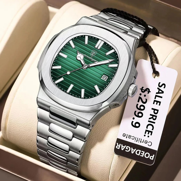 Poedagar 613 Men's Luxury Business Quartz Watch – Stainless Steel Strap
